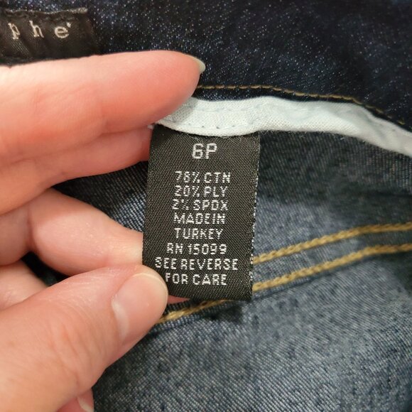 Apostrophe Petite Dark Wash Denim Pencil Skirt - Size 6P - Picture 7 of 8